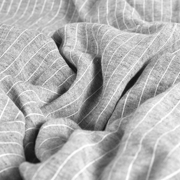 PARACHUTE HOME x jenni kayne grey linen stripe KING DUVET & 2 King Shams - Picture 2 of 6